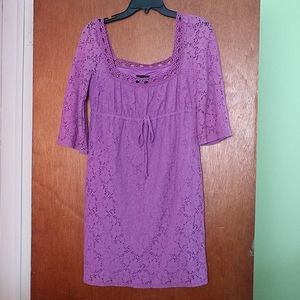 Lilac Eyelet boho dress Laundry by Shelli Segal